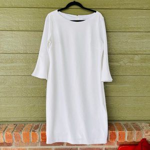 Calvin Klein White Bell Sleeve Knee-length Dress